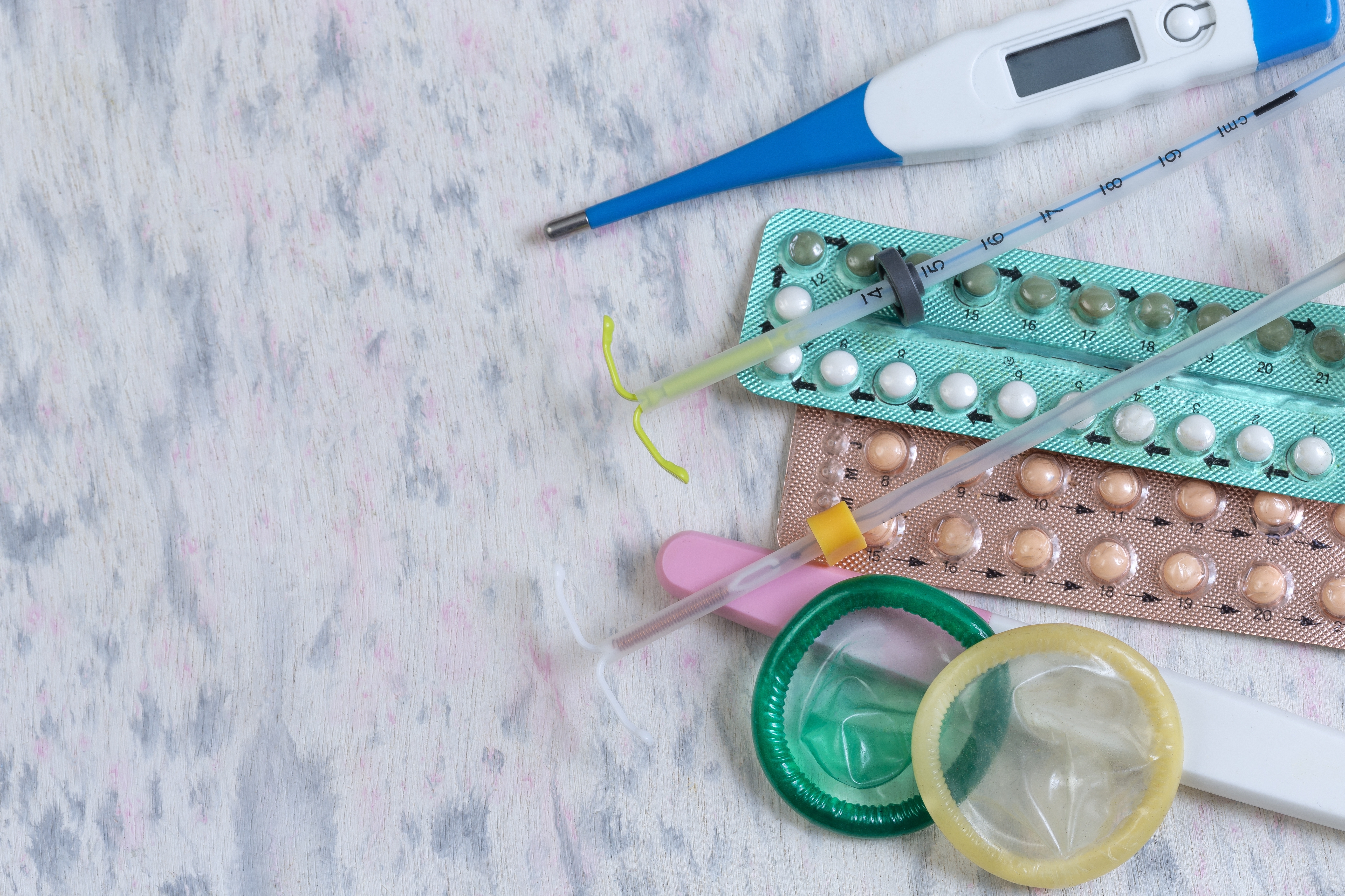 Various,Health,Supplies,Are,Placed,On,A,Table.,Items,Include